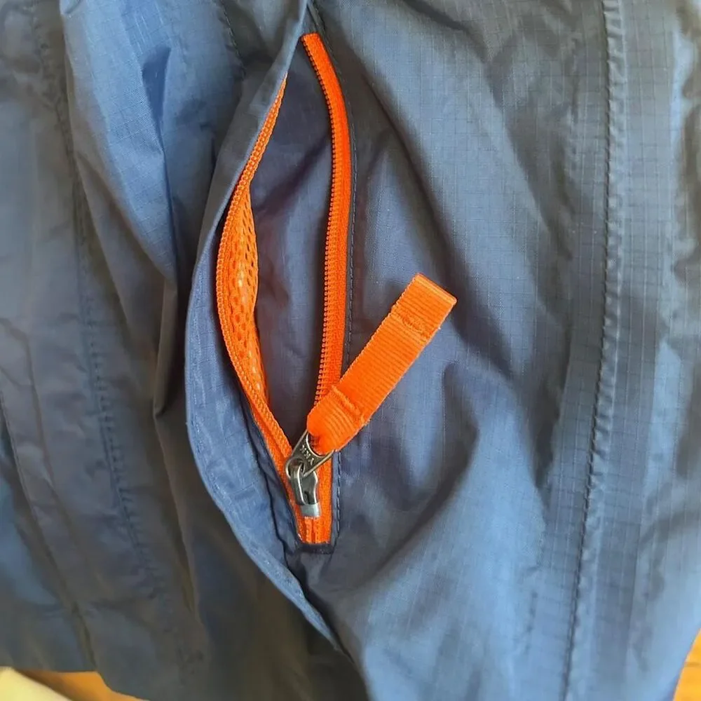 The North Face Boys Rain Jacket Navy Blue Orange Hooded Windbreaker Size XXS 5